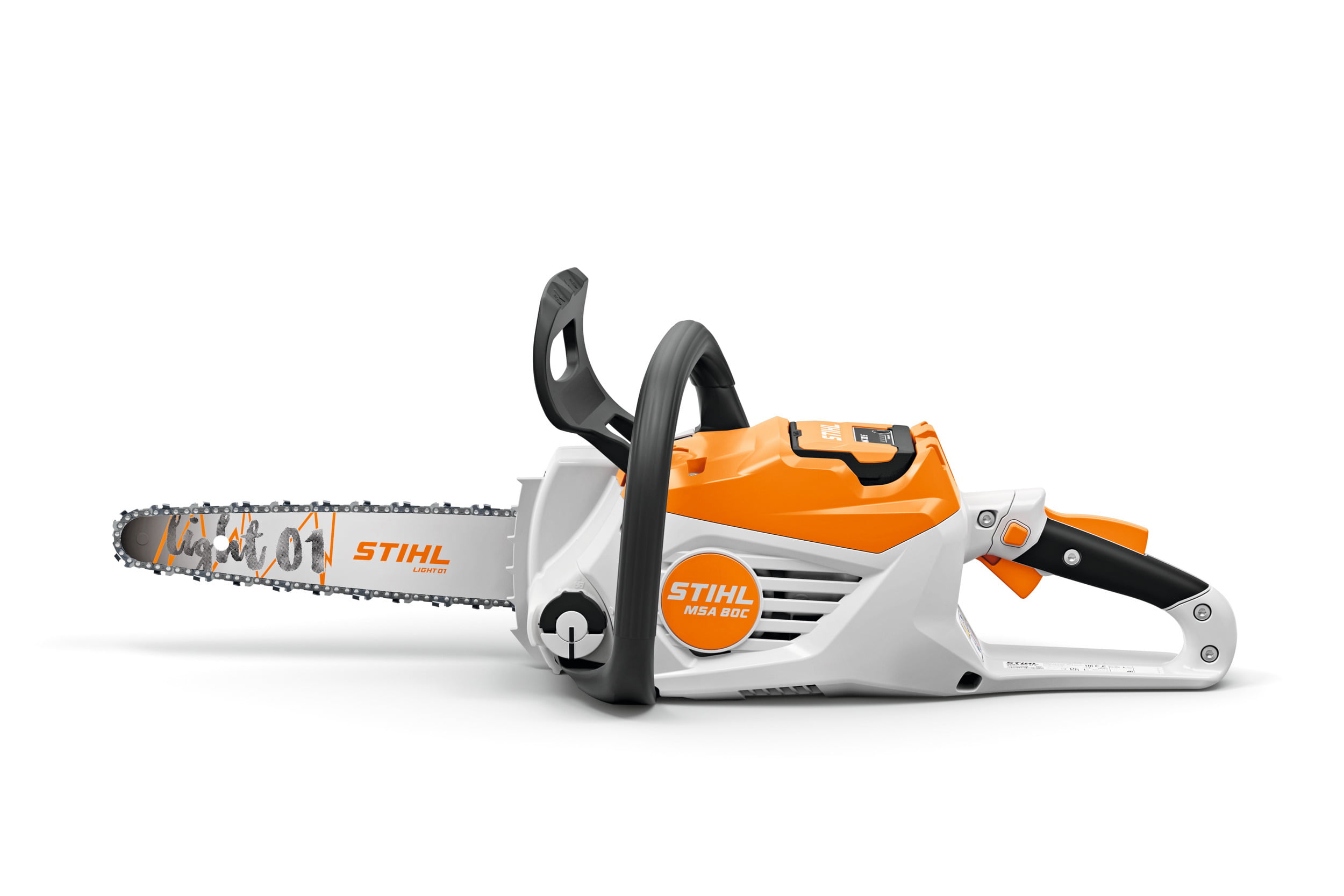 STIHL MSA 80 C-B nova baterijska testera na beloj pozadini
